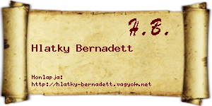 Hlatky Bernadett névjegykártya