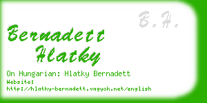 bernadett hlatky business card